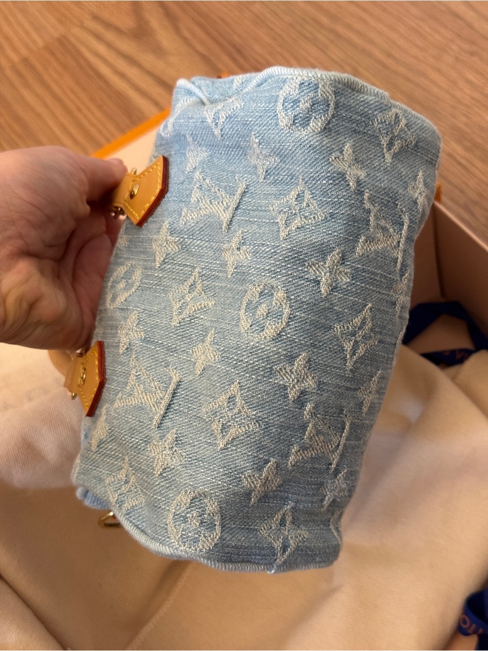 Louis Vuitton Light Blue Denim Nano Speedy 2023 - Picture 11 of 16